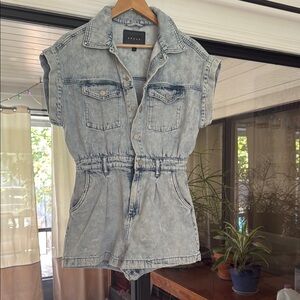 Blank NYC Light Denim Sleeveless Romper